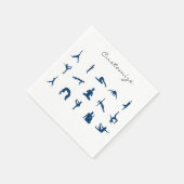 Serviette En Papier Silhouette Yoga Pose Thunder_Cove (Coin)