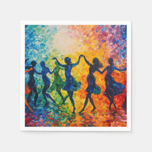 Serviette En Papier Silhouettes colorées dansant
