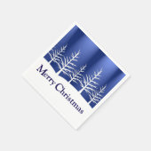 Serviette En Papier Silhouettes d'arbre blanc Noël élégant (Coin)