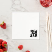Serviette En Papier Silhouettes de chat noir - Design Feline mignon (En situation)