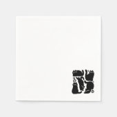 Serviette En Papier Silhouettes de chat noir - Design Feline mignon (Devant)