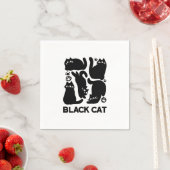 Serviette En Papier Silhouettes de chat noir - Design Feline mignon (En situation)