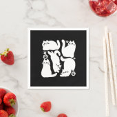 Serviette En Papier Silhouettes de chaton blanc - Design Feline mignon (En situation)
