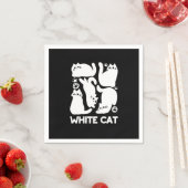 Serviette En Papier Silhouettes de chaton blanc - Design Feline mignon (En situation)