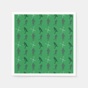 Serviette En Papier Silhouettes de crosse verte