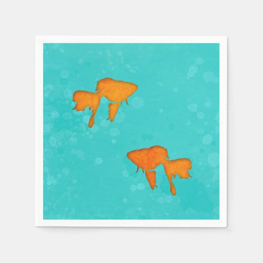 Serviette En Papier Silhouettes orange de poisson rouge dans une eau t (Devant)