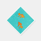 Serviette En Papier Silhouettes orange de poisson rouge dans une eau t (Coin)
