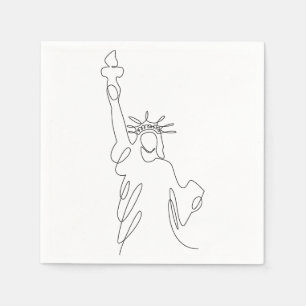Serviette En Papier Silhuette Statue de la Liberté