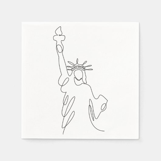 Serviette En Papier Silhuette Statue de la Liberté (Devant)