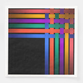 Serviette En Papier Silk ribbons lines black background pattern (Devant)