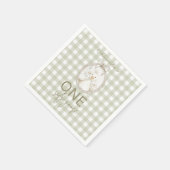 Serviette En Papier Silly Goose 1st Birthday Green Gingham (Coin)