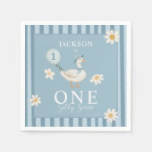 Serviette En Papier Silly Goose Daisy Boy 1er anniversaire (Devant)