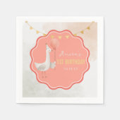 Serviette En Papier Silly Goose First Birthday Water Bottle Label (Devant)