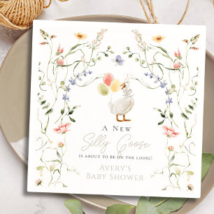 Serviette En Papier Silly Goose Fleur sauvage Baby shower floral