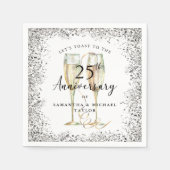 Serviette En Papier Silver 25th Wedding Anniversary (Devant)