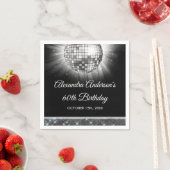 Serviette En Papier Silver 60th Birthday Party 70's Disco Ball (En situation)