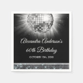Serviette En Papier Silver 60th Birthday Party 70's Disco Ball (Devant)