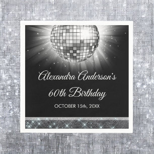Serviette En Papier Silver 60th Birthday Party 70's Disco Ball