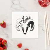 Serviette En Papier Silver Aries le bélier Zodiac (En situation)