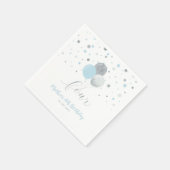 Serviette En Papier Silver & Blue Balloons Confetti Boy 4e anniversair (Coin)