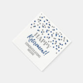 Serviette En Papier Silver Blue Confetti joyeuse retraite (Coin)