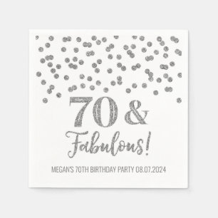 Serviette En Papier Silver Confetti 70 & Fabuleux