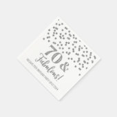 Serviette En Papier Silver Confetti 70 & Fabuleux (Coin)