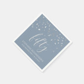 Serviette En Papier Silver Confetti Dusty Blue 50e fête d'anniversaire (Coin)