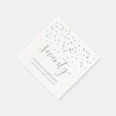 Serviette En Papier Silver Confetti Personnalisé 70ème anniversaire (Coin)