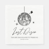 Serviette En Papier Silver Disco Ball Dernière Disco Bachelorette Part (Devant)