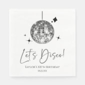 Serviette En Papier Silver Disco Ball Let's Disco fête d'anniversaire (Devant)