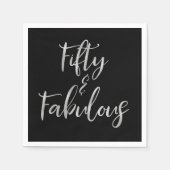 Serviette En Papier Silver Foil Cinquante et fabuleux (Devant)