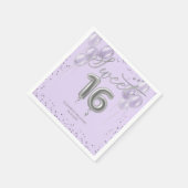 Serviette En Papier Silver Foil Sweet 16 Anniversaires Ballons Party L (Coin)