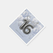 Serviette En Papier Silver Foil Sweet 16 Ballons Anniversaires Dusty B (Coin)