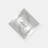 Serviette En Papier Silver Gem & Glitter 25th Wedding Anniversary (Coin)
