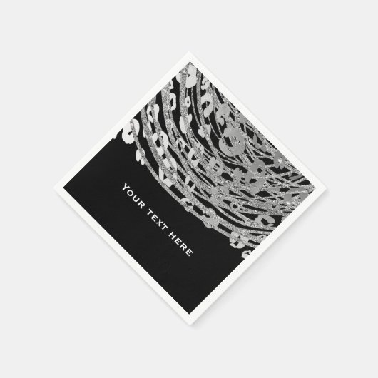 Serviette En Papier Silver Glam Cheetah Print Exotic Print Party (Coin)