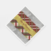Serviette En Papier Silver, Gold And Plaid Paper Napkin (Coin)