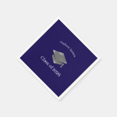 Serviette En Papier Silver Graduation Cap -Class of 2026 (Coin)