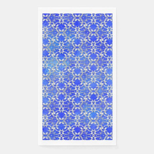 Serviette En Papier Silver Grey Blue Dancing Solls Motif (Devant)