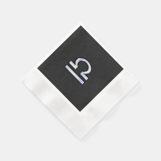 Serviette En Papier Silver Libra Zodiac Connexion en noir style peau d (Coin)