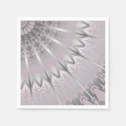 Serviette En Papier Silver Mauve Mandala (Devant)