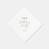 Serviette En Papier Silver Modern Brush Script Adult Anniversaire Part (Coin)