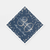 Serviette En Papier Silver Navy Blue 30th Birthday Parties scintillant (Coin)