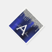 Serviette En Papier Silver Navy Parties scintillant bleue Étincelle No (Coin)