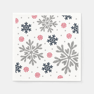 Serviette En Papier Silver Parties scintillant Fête de neige