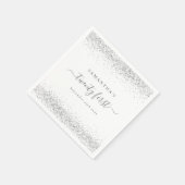 Serviette En Papier Silver Parties scintillant Nom Date Vingt Première (Coin)