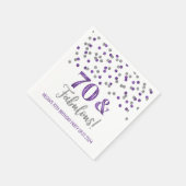 Serviette En Papier Silver Purple Confetti 70 & Fabuleux (Coin)