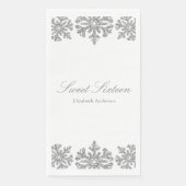 Serviette En Papier Silver Snowflake Winter Sweet 16 (Devant)