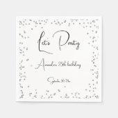 Serviette En Papier Silver Sparkles entièrement personnalisable Faison (Devant)