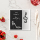 Serviette En Papier Silver Stiletto & Treble Cleft Anniversaire (En situation)